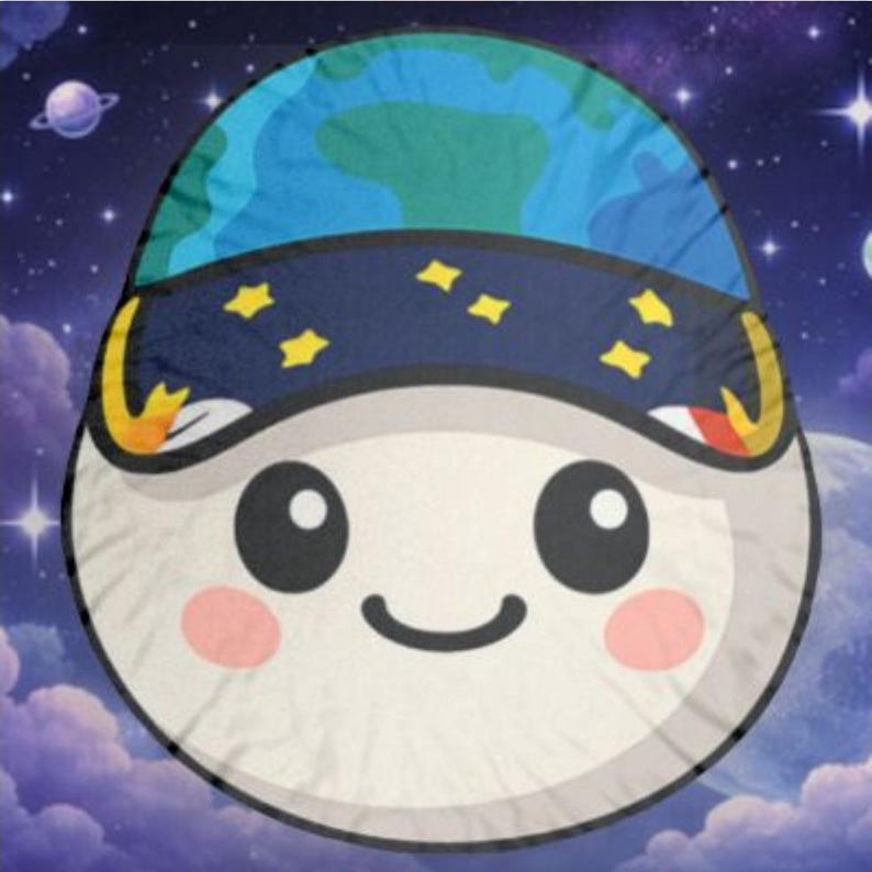 Rise Plush Pillow, Artemis Inspired Character Pillow, Cute Space Room Decor, NASA Fan Gift, Round Kawaii Cushion, Space Lover Plush image 2