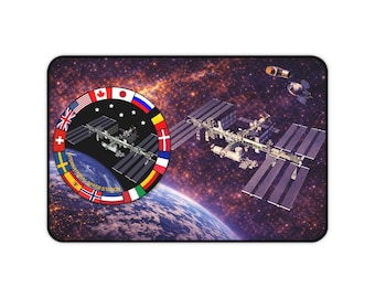 International Space Station Desk Mat | ISS Space Station Night Sky Deskpad
