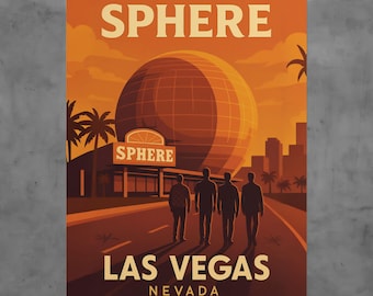 Vintage Las Vegas Sphere Poster, Retro Travel Print