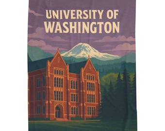 Retro University of Washington Plush Blanket, Seattle Huskies Throw