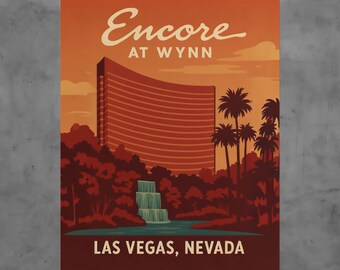 Encore at Wynn Las Vegas Poster | Retro Vegas Strip Travel Art