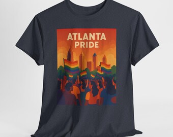Atlanta Pride Vintage Style LGBTQ Retro Graphic Tee Classic Unisex Cotton Shirt