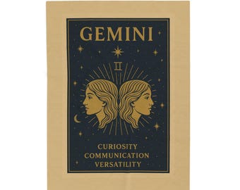Gemini Zodiac Throw Blanket | Modern Astrology Home Decor