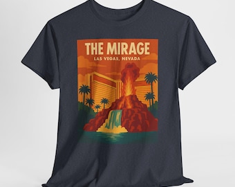 Vintage Mirage Las Vegas T-Shirt, Retro Volcano Design