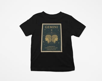 Gemini Zodiac T-Shirt | Retro Graphic Tee, Astrology Gift