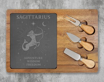 Sagittarius Engraved Charcuterie Board | Acacia & Slate Cheese Board