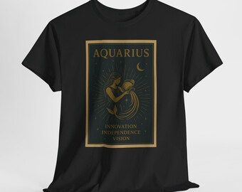 Aquarius Zodiac T-Shirt | Air Sign Graphic Tee | Astrology Gift | Retro Aquarius Symbol Shirt
