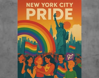 NYC Pride Poster: Vintage Style LGBTQ Travel Art Print