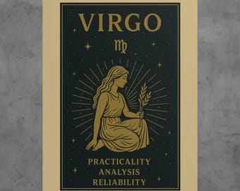 Retro Virgo Zodiac Print | Minimalist Astrology Poster