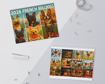 French Bulldog 2026 Wall Calendar | Dog Lover Gift