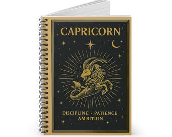 Capricorn Zodiac Notebook | Astrology Journal | 6x8 Lined Capricorn Gift