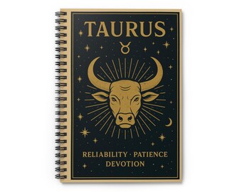 Taurus Zodiac Notebook | Astrology Journal | Taurus Gift | 118-Page Lined Softcover
