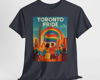 Toronto Pride Vintage Style LGBTQ Retro Graphic Tee Canada Rainbow Classic Cotton Shirt