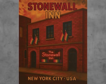 Stonewall Inn Vintage Travel Poster, NYC Pride Art Print