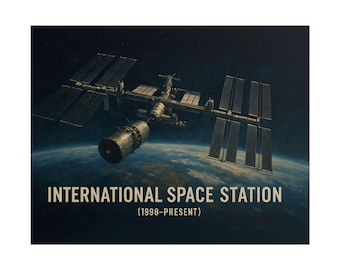 International Space Station Poster Rolled Posters | Retro NASA Space Print