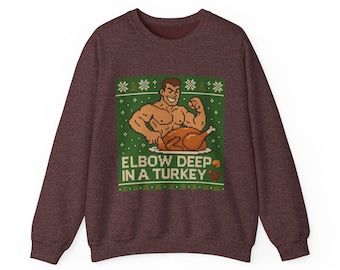 LGBTQ Ugly Christmas Sweater | Hunk & Turkey Knit Design