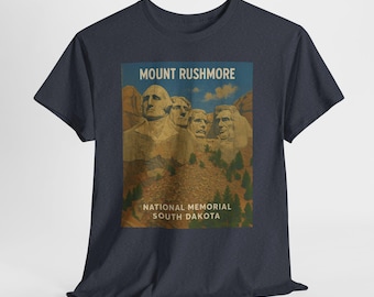 Mt Rushmore Tshirt, Unisex Tee, American Landmark Shirt, Patriotic Gift, National Monument Top