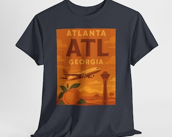 Vintage ATL Airport T-Shirt, Retro Atlanta Georgia Travel Tee
