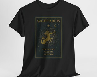Sagittarius Zodiac T-Shirt | Fire Sign Graphic Tee | Astrology Gift | Retro Sagittarius Symbol Shirt