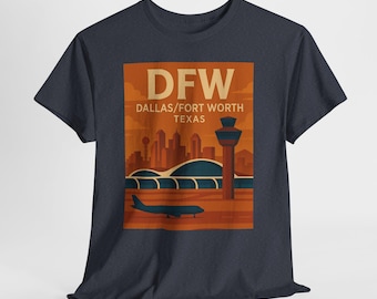 Vintage DFW Airport T-Shirt, Retro Dallas Texas Travel Tee