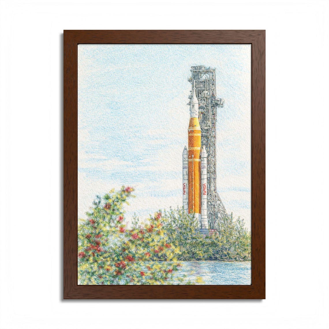 Artemis II SLS Launch Pad Framed Poster | Space Shuttle Art | NASA ...