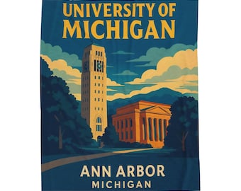 University of Michigan Plush Blanket, Retro Wolverines Throw