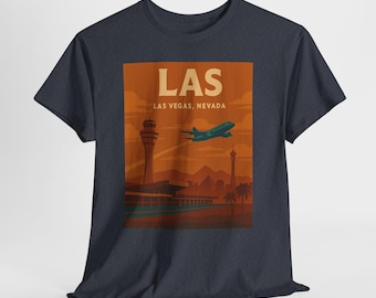 Vintage LAS Las Vegas Airport T-Shirt, Retro Travel Tee, Aviation Apparel, Nevada Souvenir Gift