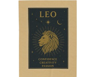 Leo Astrology Blanket | Zodiac Fleece Throw | Cozy Leo Gift | Celestial Lion Design