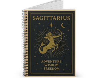 Sagittarius Zodiac Notebook | Fire Sign Astrology Journal | 118 Lined Pages | Sagittarius Gift