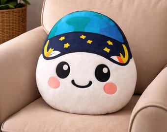 Rise Plüschkissen, Artemis inspiriertes Charakterkissen, niedliches Weltraum-Raumdekor, NASA-Fangeschenk, rundes Kawaii-Kissen, Weltraumliebhaber-Plüsch