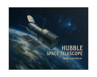 Hubble Space Telescope Poster Rolled Poster | Vintage NASA Astronomy Art