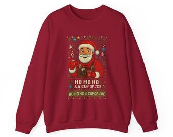 Barista Santa Ugly Christmas Sweater, Coffee Lover Holiday Top