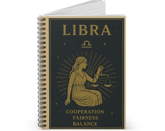 Libra Zodiac Notebook | Astrology Journal | 6x8 Lined Pages | Libra Gift