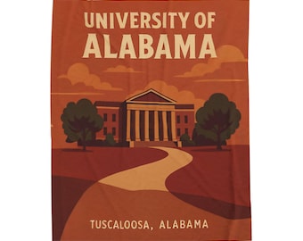 Alabama Crimson Tide Plush Blanket, Retro Tuscaloosa Throw