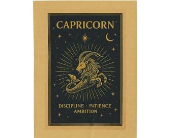 Capricorn Zodiac Blanket | Astrology Throw | Cozy Capricorn Gift | Earth Sign Home Decor
