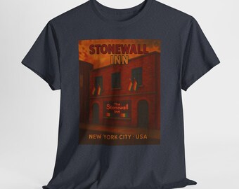 Stonewall Inn Pride Vintage Style LGBTQ Retro Graphic Tee Classic Unisex Cotton Shirt