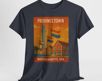 Provincetown Pride Vintage Style LGBTQ Retro Graphic Tee Ptown Massachusetts Classic Shirt