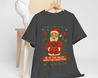 Plant Gay Santa Ugly Christmas T-Shirt: Botanical Queer Holiday Tee