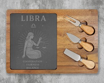 Libra Engraved Charcuterie Board | Slate & Acacia