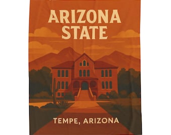 Arizona State University Plush Blanket, Retro College Throw, Cozy Campus Gift, Vintage Tempe Home Décor