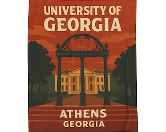 University of Georgia Plush Blanket, Retro Athens Bulldogs Throw