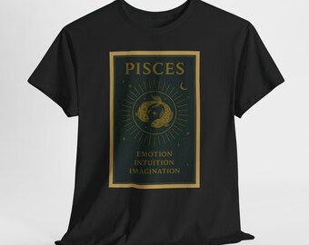 Pisces Zodiac T-Shirt | Water Sign Graphic Tee | Astrology Gift | Retro Pisces Symbol Shirt