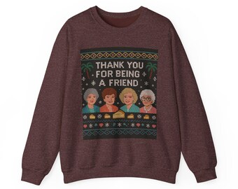 Golden Girls Ugly Christmas Knit Sweatshirt, 80s TV Show