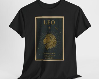Retro Leo Lion Graphic T-Shirt | Astrology Zodiac Gift
