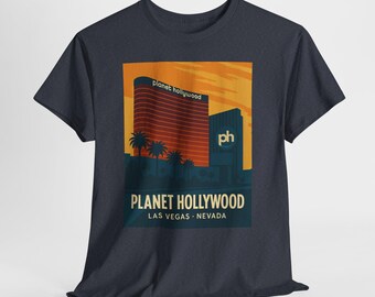Planet Hollywood Las Vegas T-Shirt Retro Casino Tee Neon Strip Vintage Vegas Shirt