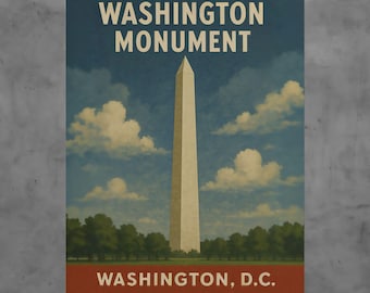 Washington Monument Art Print, Vintage Travel Poster