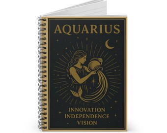 Aquarius Zodiac Notebook | Astrology Journal | 6x8 Lined Writing Book | Aquarius Gift