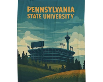 Penn State Plush Blanket, Retro State College Home Decor
