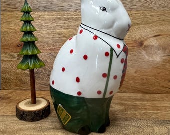 Vintage Italian Ceramic Bunny Figurine, Imagnin Gift Galleries Rabbit, Hand Painted Italy, Whimsical Decor