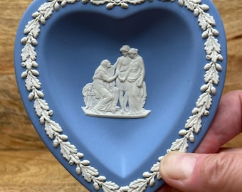 Vintage Wedgwood Blue Jasperware Heart Trinket Dish – Made in England